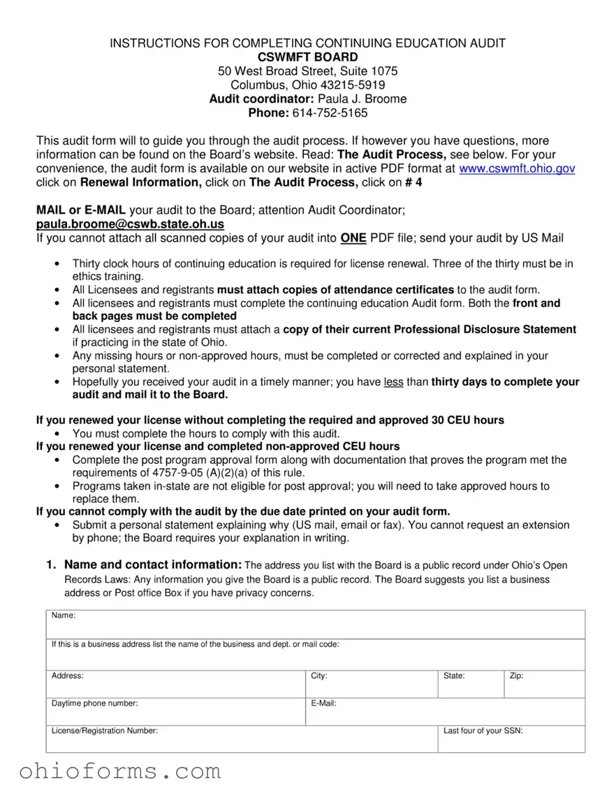 Free Cswmft Ohio Gov Template