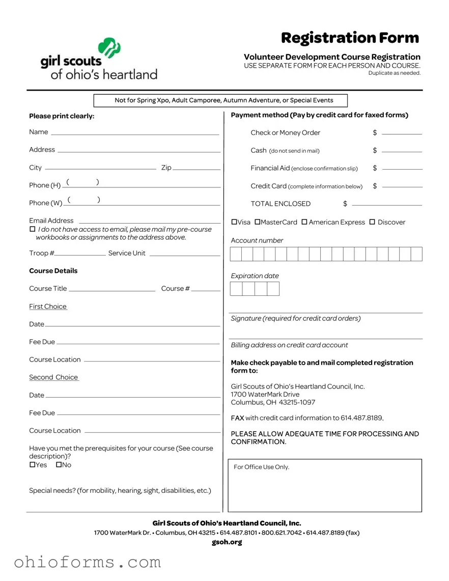 Free Girl Scout Registration Ohio Template