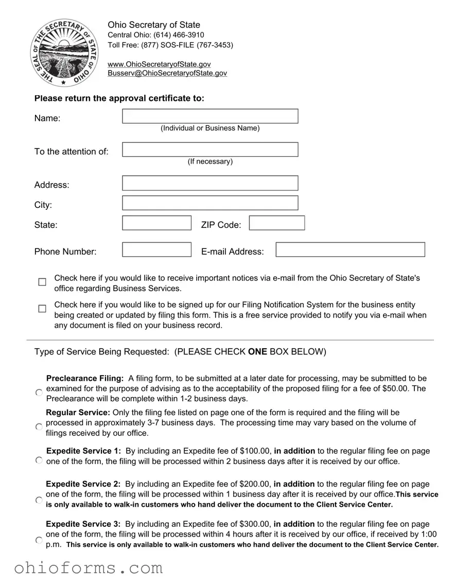 Free Ohio 521 Template