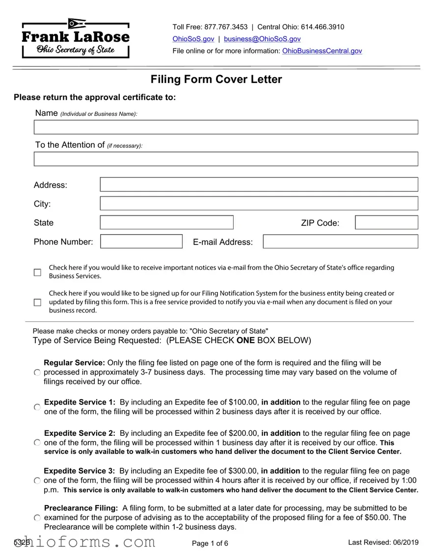 Free Ohio 532B Template