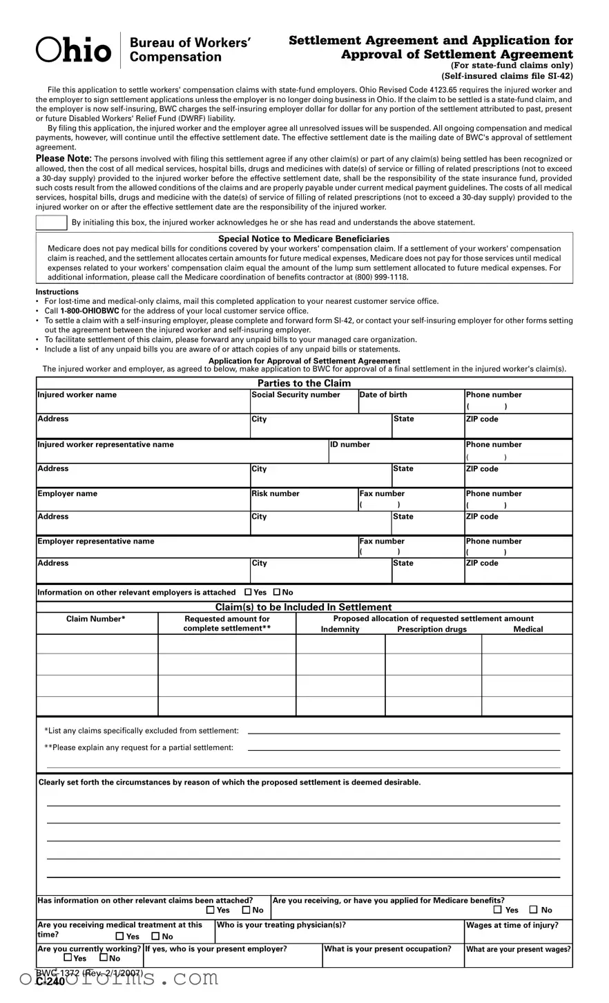 Free Ohio C 240 Template