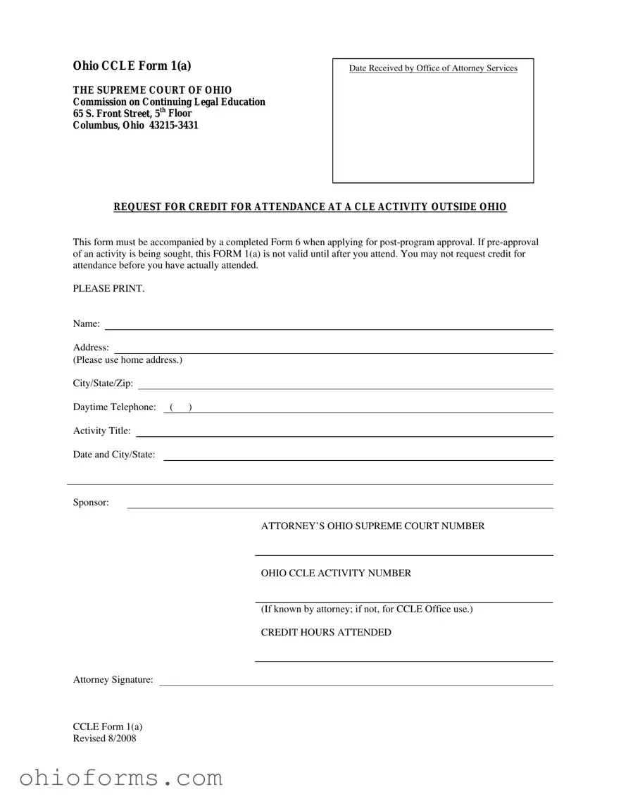 Free Ohio Ccle 1 A Template