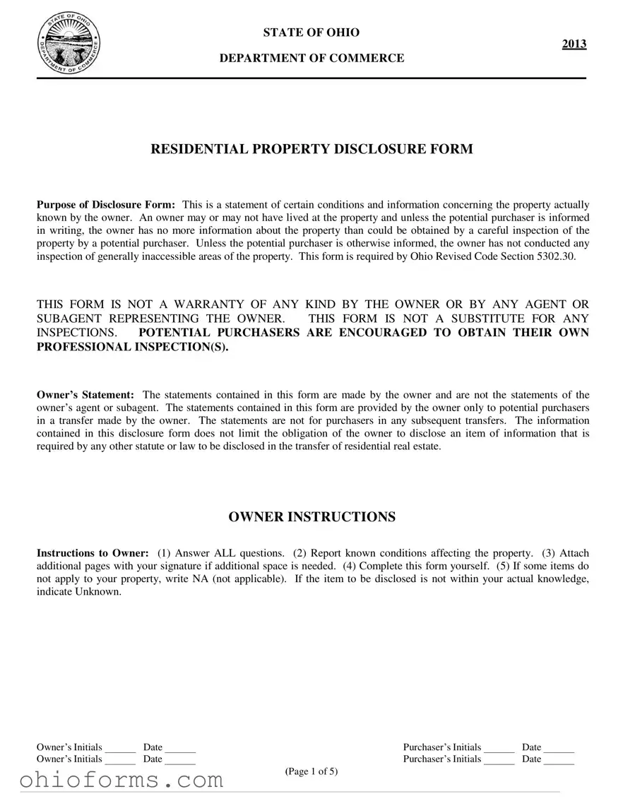 Free Ohio Disclosure Template