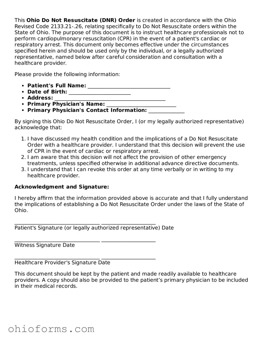 Attorney-Verified  Do Not Resuscitate Order Template for Ohio