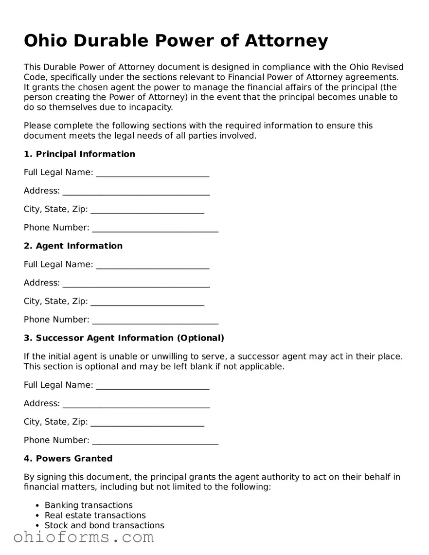 Attorney-Verified  Durable Power of Attorney Template for Ohio