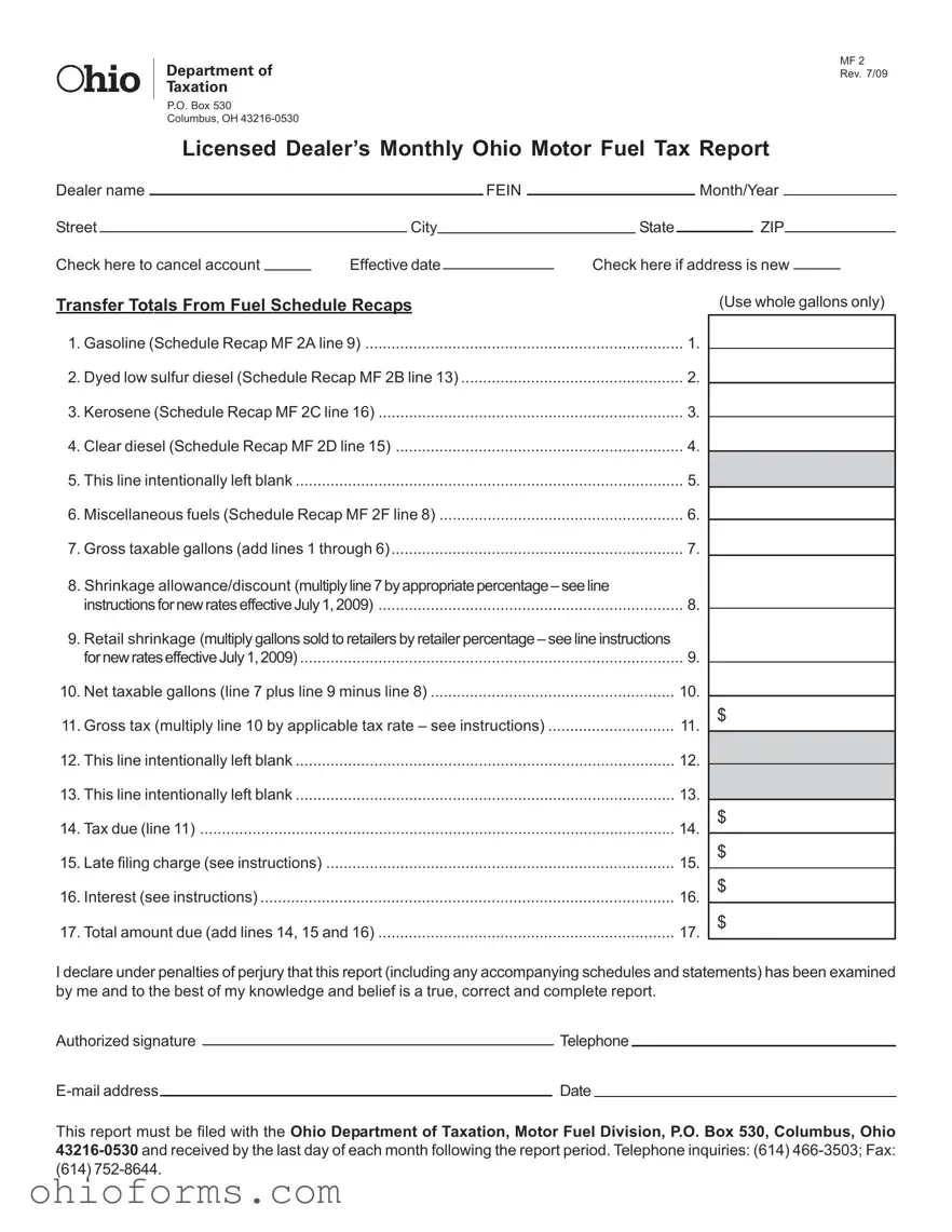 Free Ohio Mf 2 Template