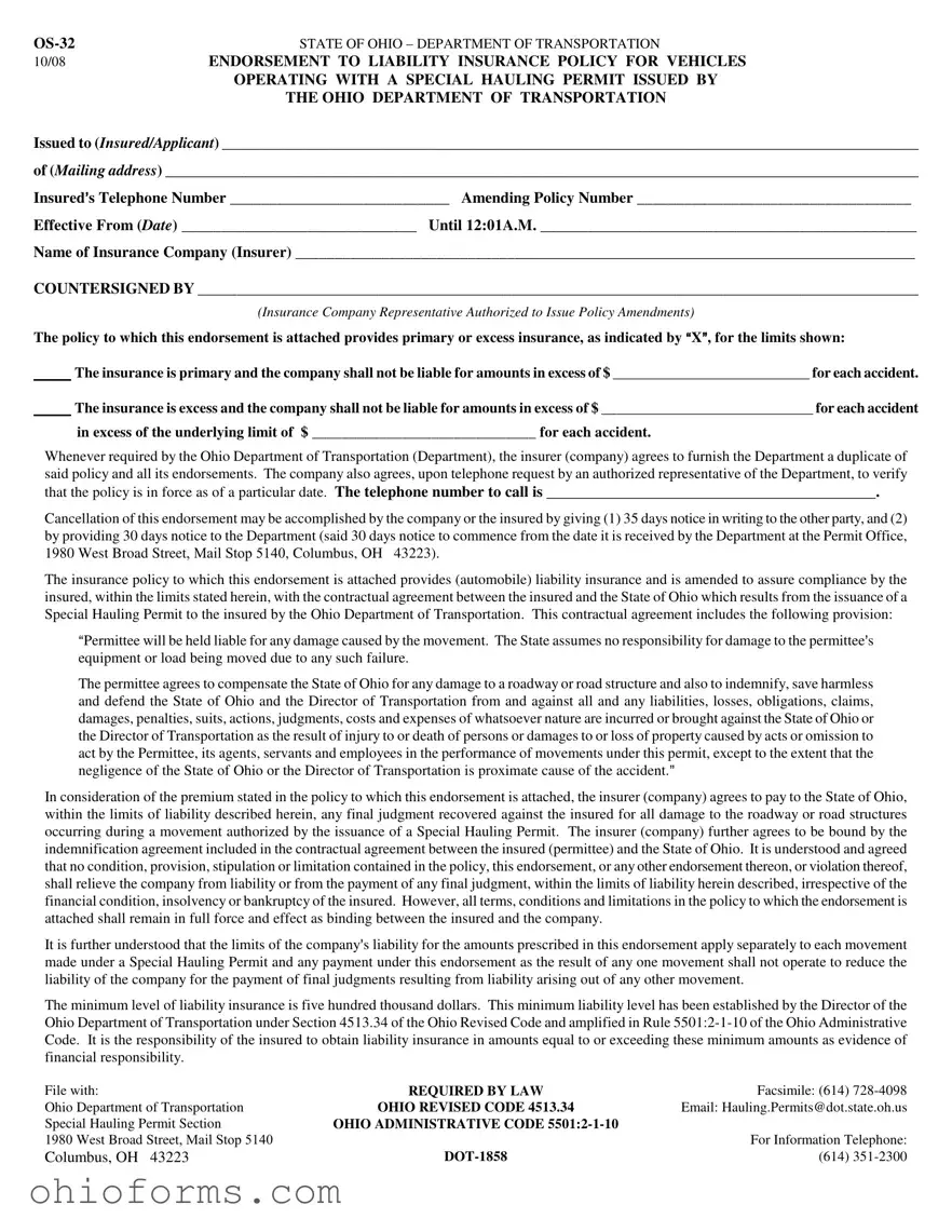 Free Ohio Os 32 Template