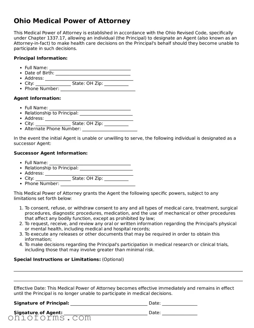 Attorney-Verified  Medical Power of Attorney Template for Ohio