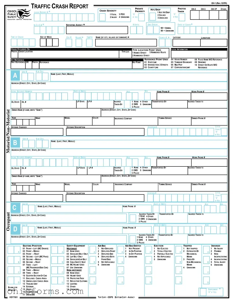 Free Ohio Traffic Crash Report Template