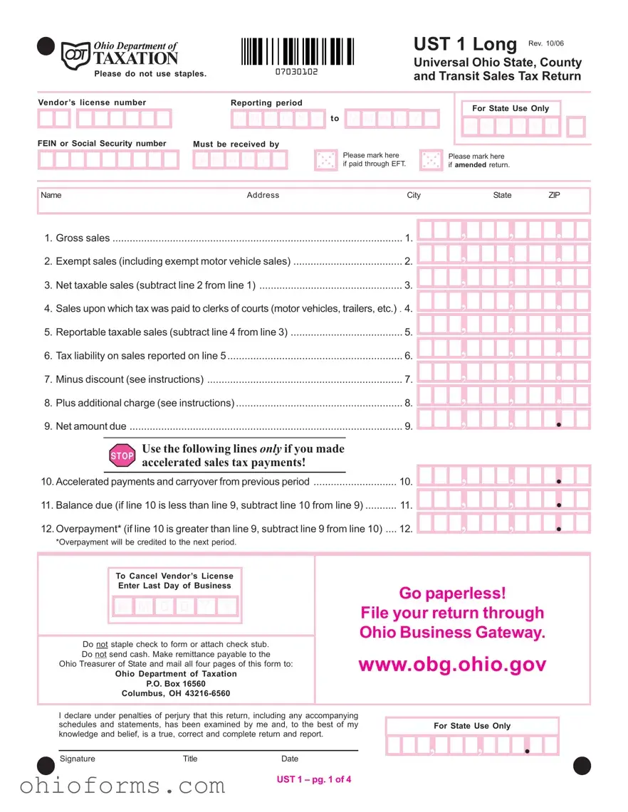 Free Ohio Ust 1 Template