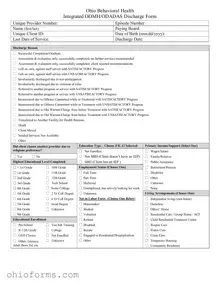 Free Ohio Behavioral Discharge Template