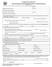 Free Ohio Bmv Application Template