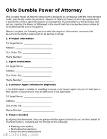 Attorney-Verified  Durable Power of Attorney Template for Ohio