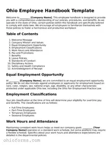 Attorney-Verified  Employee Handbook Template for Ohio