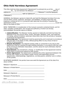 Attorney-Verified  Hold Harmless Agreement Template for Ohio