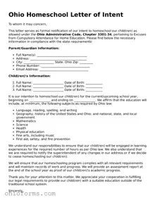 Attorney-Verified  Homeschool Letter of Intent Template for Ohio