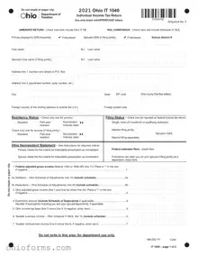 Free Ohio It 1040 Template