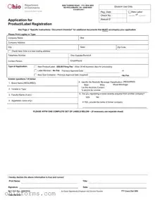 Free Ohio Label Registration Template
