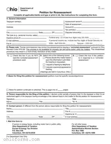 Free Ohio Petition For Reassessment Template