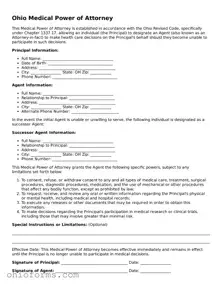 Attorney-Verified  Medical Power of Attorney Template for Ohio