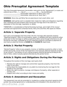 Attorney-Verified  Prenuptial Agreement Template for Ohio
