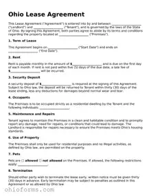 Attorney-Verified  Lease Agreement Template for Ohio