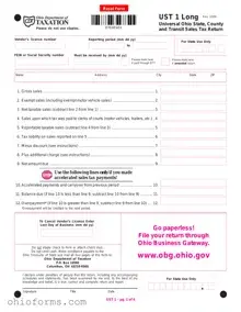 Free Ohio Sales Tax Ust 1 Template