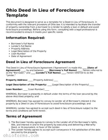 Attorney-Verified  Deed in Lieu of Foreclosure Template for Ohio